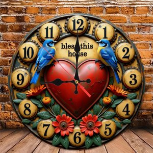 Round Wooden Wall <b>Clock</b> 25x25Cm Silent Non Ticking Decor For Shop Cafe Wall Hanging <b>Clock</b> - Product Image 6