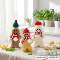 Vente en gros de bouteilles en plastique PET de 500 ml, mignonnes, à motifs de dessins animés, pour jus, lait, thé, lait, modèle d'arbre de Noël, créatives, acceptant la personnalisation
