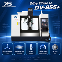 Centre d'usinage vertical CNC 3 axes robuste, commande FANUC, BT40, 24 outils ATC, fraiseuse DV855+, 380V, charge utile 500kg