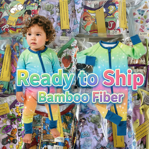 Babylovey RTS Pengiriman Cepat Piyama Bernapas Baju Tidur Bayi untuk Bayi dengan Lengan Panjang Baju Tidur Bayi Bambu Grosir - Product Image 1