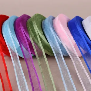 Wired Edge Soft Solid Color Sheer Organza Ribbon,Comfortable personalized ribbon