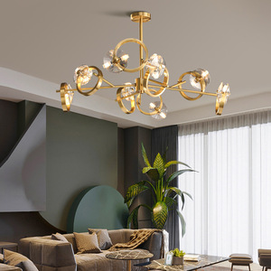 All-Copper Nordic Crystal Modern Luxury Chandelier for Living Room <b>Dining</b> Room Postmodern Villa Main <b>Light</b> Fixture Minimalist - Product Image 1