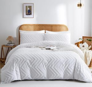 Trắng Duvet cover Vua kích thước, Boho chần sợi nhỏ bedding Set cho tất cả các mùa, thêu tồi tàn Chic <span class=keywords><strong>Comforter</strong></span> - Product Image 6
