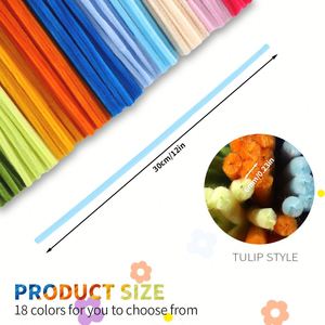 No Care Tulip in a Pot Super Soft Coral Fleece Pipe Cleaner <b>DIY</b> <b>Kit</b> Make a Fuzzy Huggable Decoration in 6 Soothing Colors - Product Image 4