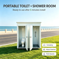Cabine de toilettes préfabriquée portable, mini-maison, toilettes de camping, douche, siège de toilette, toilettes à la turque, salle de bain mobile