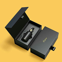 Emballage en papier de parfum noir de luxe personnalisé boîte cadeau en carton à fermeture magnétique de style livre pour bouteille en verre