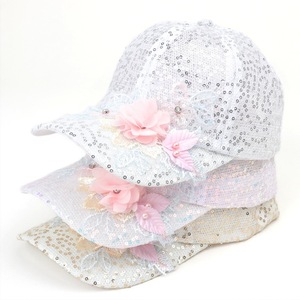 Casquette de baseball en maille pour femme avec broderie de fleurs en dentelle et sequins, respirante, protection solaire, chapeau de plage 2024 - Product Image 1