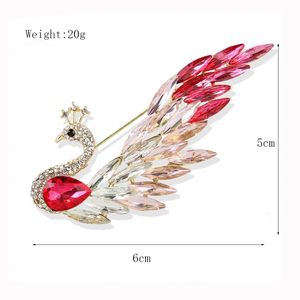 เข็มกลัดพลอยเทียมอัลลอยเก๋ไก๋และไม่เหมือนใครสำหรับผู้หญิงที่สร้างสรรค์เครื่องประดับเข็มกลัดนกฟีนิกซ์ - Product Image 4