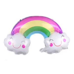 Rainbow Tassel Smiley Face Sun Smiley Face Smile Cloud Rainbow Tass Balloon Cross-border New Birthday Tassel White Cloud Balloon