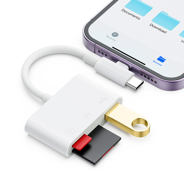 Worthspark Universal 3-in-1 Multifunction OTG Micro Adapter USB Type-C 3.0 External SD TF Flash Disk Card Reader Phone Android