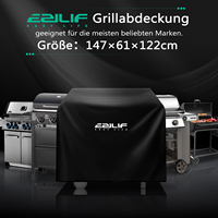 Housse de protection pour barbecue avec sangles à boucle, protection contre toutes les intempéries, ajustement universel pour barbecue à 2/3/4/5/6 brûleurs