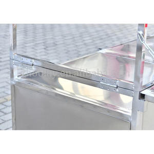 Gece pazarı durak mobil aperatif katlanabilir gıda sepeti paslanmaz çelik masa sepeti ticari taşınabilir gıda satış sepeti ile tekerlekler - Product Image 4