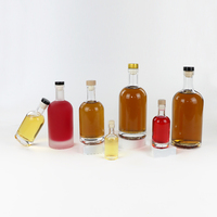 Bouteille de liqueur vide en verre rond nordique de 750 ml, bouteille de vodka, de rhum, de gin, de cocktail de qualité supérieure