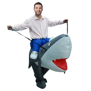 Costume de requin bleu dernier cri pour <span class=keywords><strong>homme</strong></span>, taille unique, convient à la plupart des ballerines gonflables pour la mascotte d'Halloween - Product Image 2