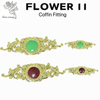 Accessoires de cercueil pour adultes à motif baroque, fleurs en plastique ABS or, argent, cuivre, décoration, fournitures funéraires en stock
