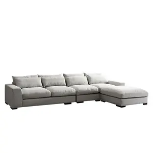 Sofa Secsional 7 Tempat Duduk Putih Dalam Mewah Modern Set Sofa Sudut Besar Mebel dengan Kursi