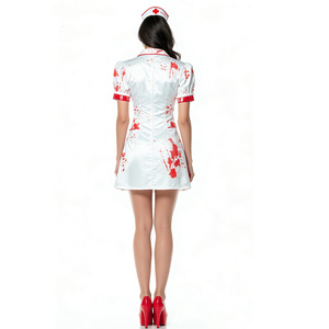 Costume d'infirmière zombie d'<span class=keywords><strong>horreur</strong></span> pour adulte, robe d'infirmière sexy et sanglante pour fête d'Halloween, jeu de rôle - Product Image 2
