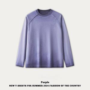 Pull oversize épais pour hommes Chemise tricotée couleur unie Sweat à capuche imprimé Old Men's Wash Style européen - Product Image 5