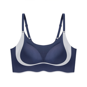 ODM 얇고 가벼운 하이 스판덱스 와이어프리 10대 소녀용 스포츠 브라 컬러 블록 충격방지 푸쉬업 통기성 심리스 U-백 - Product Image 6