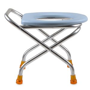 Toilet Seat Riser O Shaped Stainless Steel <b>Folding</b> Chair For Elderly Household Use Minimalist Design - Product Image 1