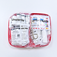Trousse de secours portable et étanche DIN13164 avec pansements en nylon rouge pour voiture et usage extérieur