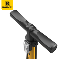 Pompe à vélo portable BAIMEI 140 PSI haute pression multi-usage avec manomètre, en acier allié, étanche et durable