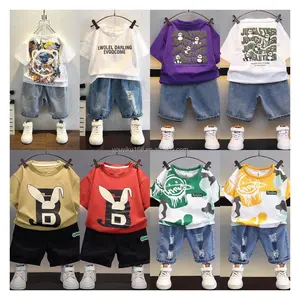 Summer Wholesale Children Kids Clothes Short Sleeve Baby Boys Clothing Set Spring Cotton Quantity Custom Time Lead Suit