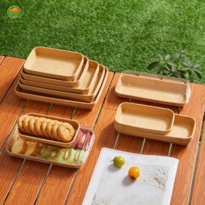 Thân thiện với môi Sushi Khay giấy bao bì giấy cho thực phẩm dùng một lần lấy đi oilproof Kraft Khay giấy nhà sản xuất - Product Image 3