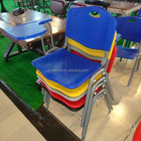 Chaise de conférence empilable en plastique et métal colorée, économique, pour salle de réunion, bureau à domicile, avec tablette d'écriture