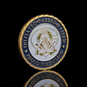 Token de Masonerí<span class=keywords><strong>a</strong></span> masónica bañada en plata y oro, token personalizado sin mínimo - Product Image 3