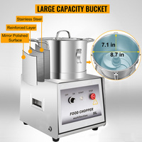 Hachoir Électrique Commercial en Acier Inoxydable pour Légumes, Capacité 7L, Moteur en Cuivre, pour Restaurants et Hôtels - Ail