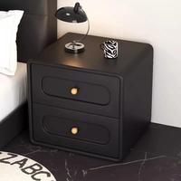 Table de chevet blanche crème nordique moderne avec 2 tiroirs, armoire latérale en bois à bords incurvés pour salon et chambre à coucher