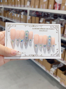 <span class=keywords><strong>Uñas</strong></span> postizas largas de ABS <span class=keywords><strong>verde</strong></span> neón hechas a mano con estampado de serpiente y lazo, 10 unidades, cobertura completa, puntas de <span class=keywords><strong>uñas</strong></span> pre-diseñadas, venta al por mayor, Y2K - Product Image 4
