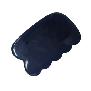Grand gratteur Gua Sha en obsidienne noire ondulée, pierre de cristal polie pour sculpter la mâchoire et soulager les tensions musculaires du corps - Product Image 6
