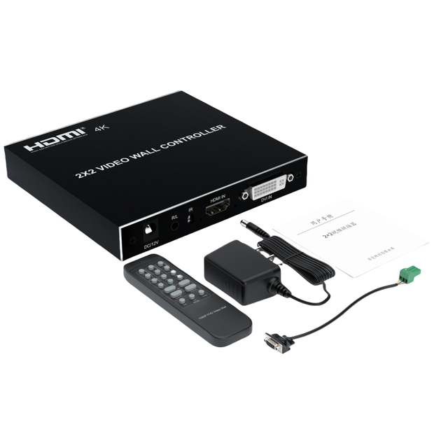 2x2 4K HD Video Wall Controller OEM Brand Private Mold Seamless Splicing Processor RS232 IR Control Support 8 Display Modes
