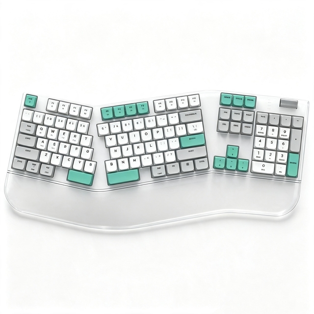 Ergonomic Tri-Mode 2.4G Wireless + Type-C RGB Low-Profile Mechanical Keyboard Hot-Swap 105 Keys Magnetic Wrist Rest