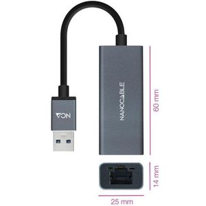 Convertidor USB 3.0 a Ethernet Gigabit, 15 cm, color gris, para conexión de red rápida en dispositivos sin puerto Ethernet. - Product Image 2