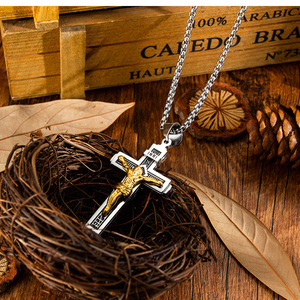Charme Homme Plaqué Or Bijoux 316 <span class=keywords><strong>L</strong></span> Ornements Religieux Collier Croix En Acier Inoxydable Jésus Croix <span class=keywords><strong>Pendentif</strong></span> - Product Image 6