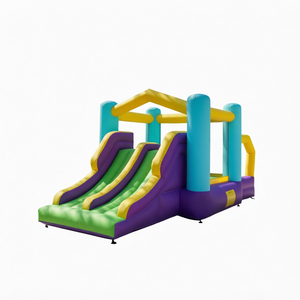 Castillo Inflable Portátil con Doble Tobogán, Casa de Brinco Inflable de Tela Oxford para Jugar en Interiores y Exteriores - Product Image 1