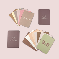 Cartes Mates en Papier Rose Imprimées sur Mesure et Cartes d'Affirmation Positive Fantaisie avec Boîte Magnétique