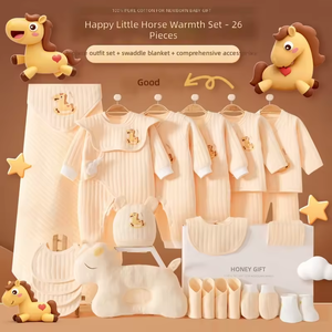 Set de Regalo de Ropa de Bebé Recién Nacido de Algodón Puro Suavizado Personalizado con Pelele y Ropa de Cuna de Dibujos Animados para Todas las Estaciones - <span class=keywords><strong>Ideal</strong></span> para Registro de Bebé - Product Image 5