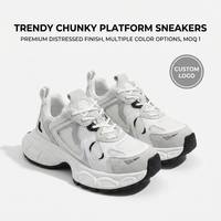Baskets tendance à plateforme épaisse blanc arctique pour femme, respirantes en maille, style Dad Shoes, baskets de sport, MOQ 1