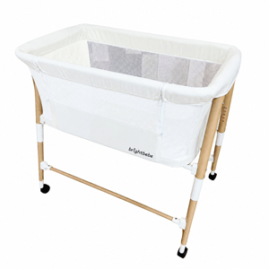 Set Culla da Comodino Brightbebe per Neonati, Lettino <span class=keywords><strong>Portatile</strong></span> con 4 Ruote Staccabili e Altezza Regolabile 0-12 Mesi - Product Image 1