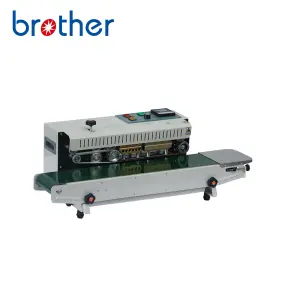 Brother-máquina de sellado térmico continuo FR900W, modelo de mesa Horizontal semiautomática, bolsa de aluminio y plástico PE, máquina selladora de bandas