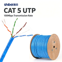 Cable UTP CAT 5 de Alta Calidad, Rollo de 305m, Color Azul, Cable de Red RJ45 para Computadora, Laptop, Servidor, Cable Ethernet Cat 5e