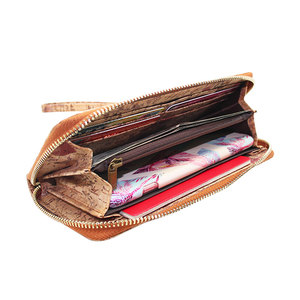 boshiho cork long <b>wallet</b> best quality vegan <b>wallet</b> customized <b>zipper</b> <b>wallet</b> for women with gift box - Product Image 2