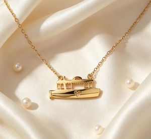 Collar Personalizado con Dibujo Animado de Barco <span class=keywords><strong>Crucero</strong></span> para Mujeres y Niñas, Cadena de Acero Inoxidable Chapada en Oro, Joyería de Moda, Colgante de Dibujos Animados - Product Image 1