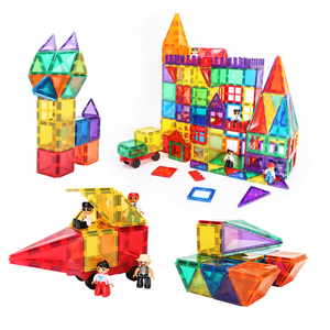 <span class=keywords><strong>Amazon</strong></span> hot selling 100pc <span class=keywords><strong>3</strong></span> d magnetic building tiles stem preschool educational montessori toys CPSC, CE, EN71, ASTM - Product Image 1