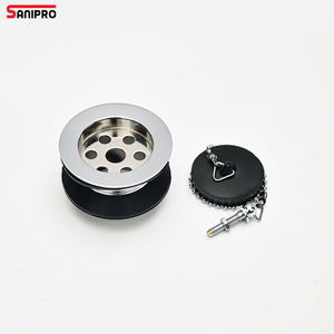 <span class=keywords><strong>SANIPRO</strong></span> Offre Spéciale SUS201 crépine de cuisine 1-1/2 "lavabo évier bouton poussoir bouchon en caoutchouc vidange des déchets avec chaîne - Product Image 1