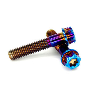 M6 M8 M10 M12 motocicleta Color chapado Acero inoxidable hueco hexagonal titanio tornillo perno con agujero en la cabeza - Product Image 6